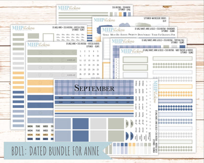 SEPTEMBER 2026 Neutral Collection Stickers for the Large Nancy, Anne, & Billie Laurel Denise Planners || OGN