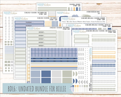 SEPTEMBER 2026 Neutral Collection Stickers for the Large Nancy, Anne, & Billie Laurel Denise Planners || OGN