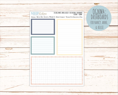 OCTOBER 2026 Neutral Collection Stickers for the Large Nancy, Anne, & Billie Laurel Denise Planners || OGN