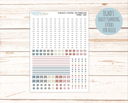 NOVEMBER 2026 Neutral Collection Stickers for the Large Nancy, Anne, & Billie Laurel Denise Planners || OGN