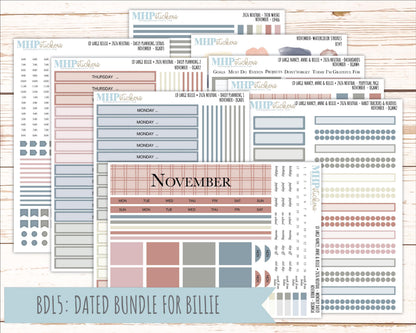NOVEMBER 2026 Neutral Collection Stickers for the Large Nancy, Anne, & Billie Laurel Denise Planners || OGN