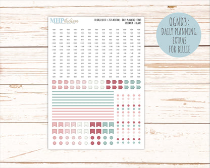 DECEMBER 2026 Neutral Collection Stickers for the Large Nancy, Anne, & Billie Laurel Denise Planners || OGN