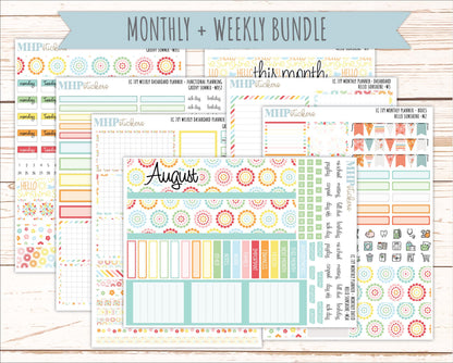 AUGUST Weekly Dashboard Kit for 7x9 Erin Condren Planners. 2026 Collection "Hello Sunshine" || ECWDS