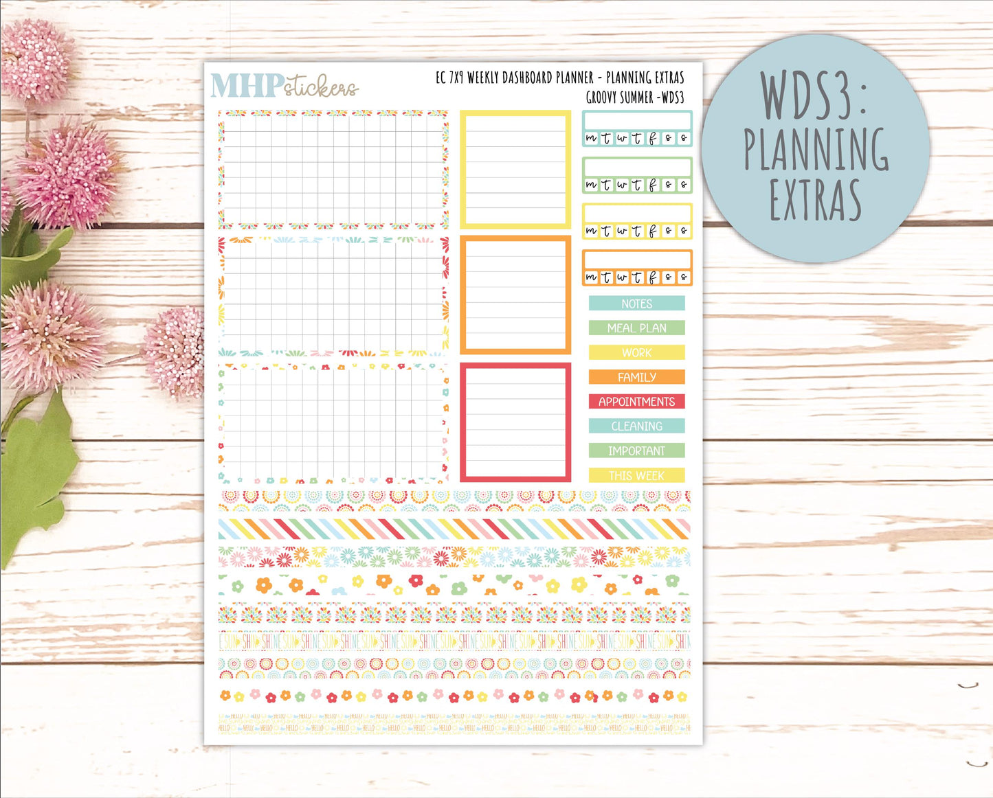 AUGUST Weekly Dashboard Kit for 7x9 Erin Condren Planners. 2026 Collection "Hello Sunshine" || ECWDS