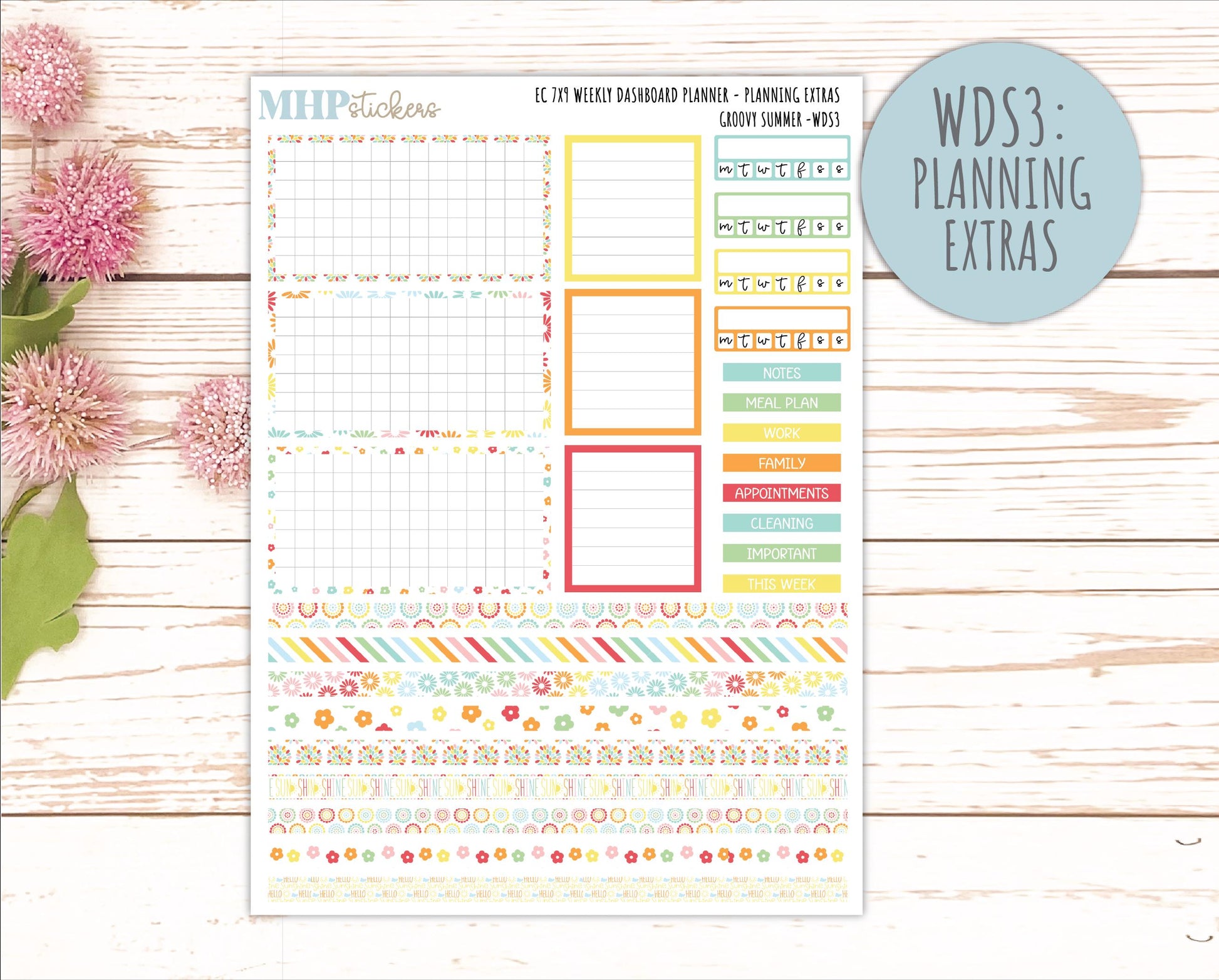 AUGUST Weekly Dashboard Kit for 7x9 Erin Condren Planners. 2026 Collection "Hello Sunshine" || ECWDS