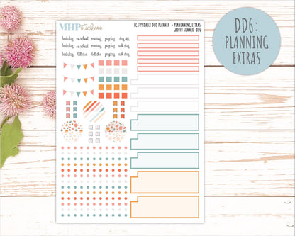 AUGUST Daily Duo Sticker Kit for 7x9 Erin Condren Planners. 2026 Collection "Groovy Summer"|| ECDD