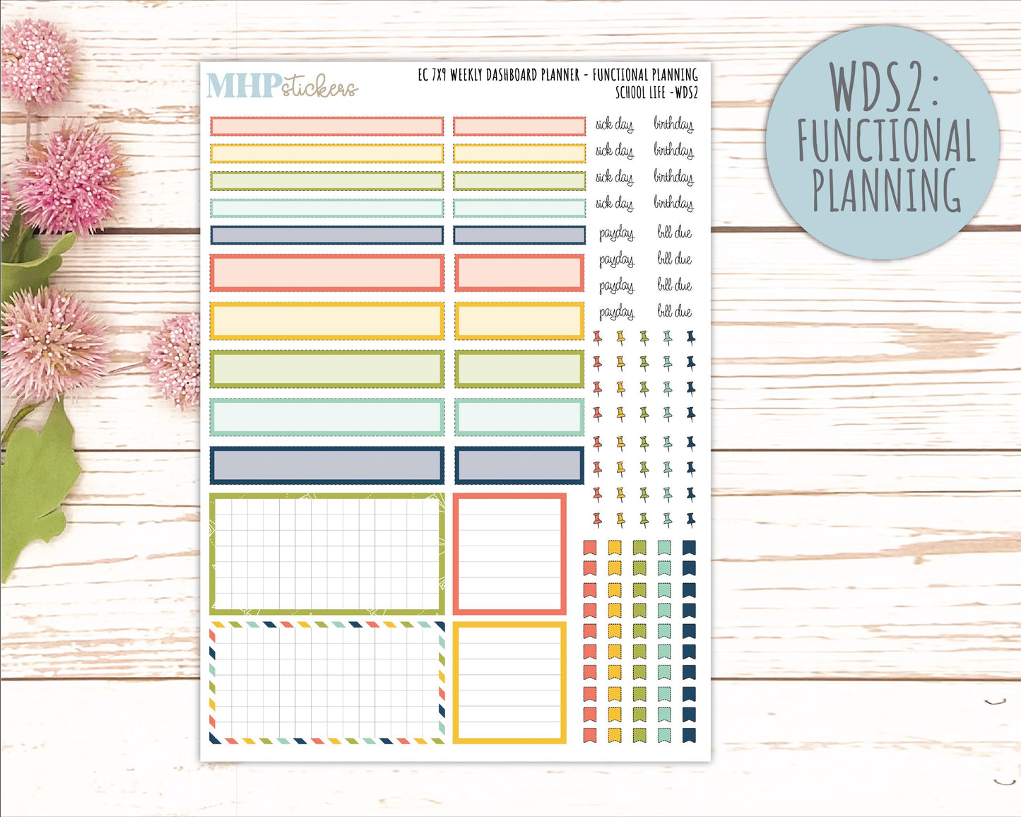 AUGUST & SEPTEMBER Daily Duo Sticker Kit for 7x9 Erin Condren Planners. 2026 Collection "School Life" || ECDD