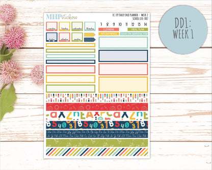 AUGUST & SEPTEMBER Daily Duo Sticker Kit for 7x9 Erin Condren Planners. 2026 Collection "School Life" || ECDD