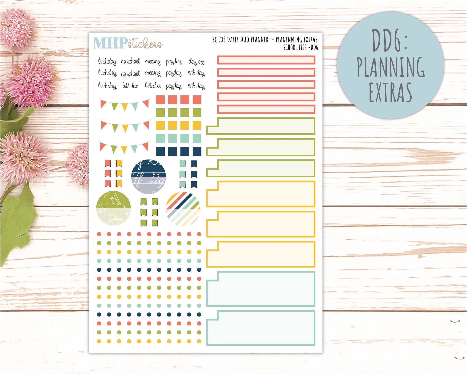 AUGUST & SEPTEMBER Daily Duo Sticker Kit for 7x9 Erin Condren Planners. 2026 Collection "School Life" || ECDD