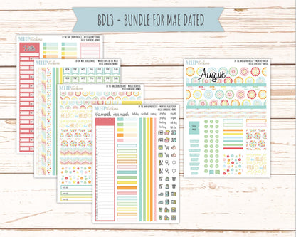 AUGUST 2026 Stickers for the Mae & Kristy Laurel Denise Planners "Hello Sunshine" || BB