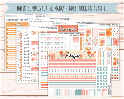 AUGUST 2026 Stickers for Large Nancy, Anne, & Billie Planners. Laurel Denise Planners "Groovy Summer" || OG