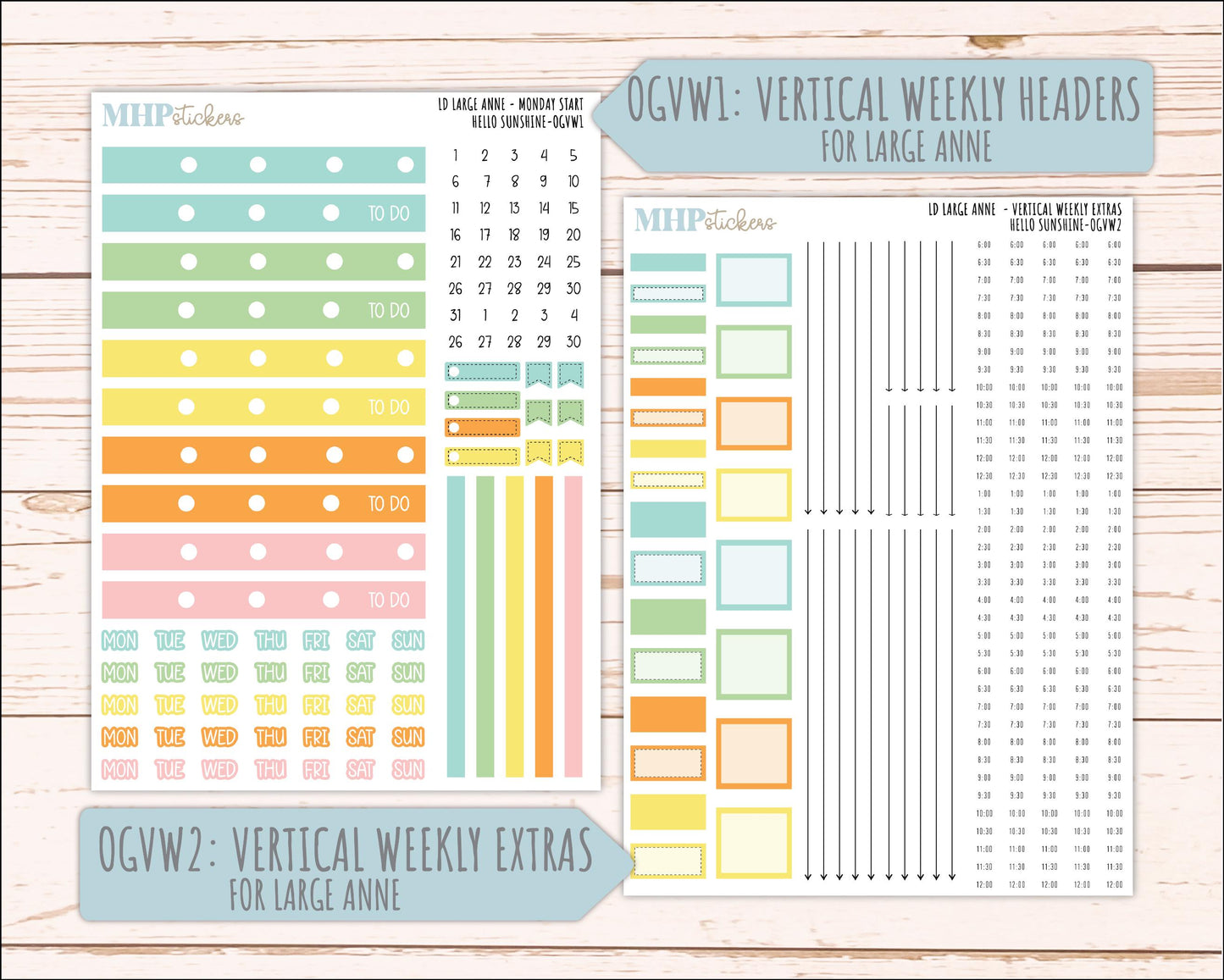 AUGUST 2026 Stickers for Large Nancy, Anne, & Billie Planners. Laurel Denise Planners "Hello Sunshine" || OG