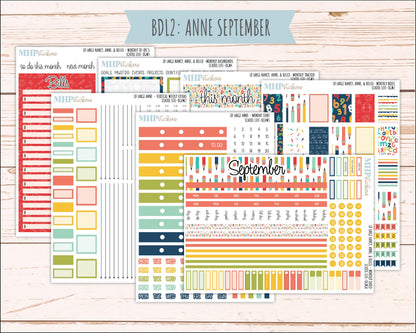 AUGUST and SEPTEMBER 2026 Stickers for Large Nancy, Anne, & Billie Planners. Laurel Denise Planners "School Life" || OG