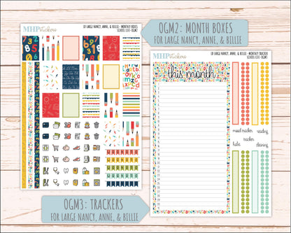 AUGUST and SEPTEMBER 2026 Stickers for Large Nancy, Anne, & Billie Planners. Laurel Denise Planners "School Life" || OG