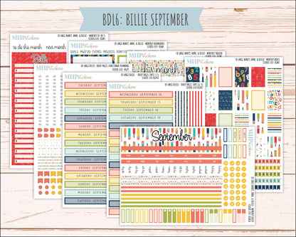 AUGUST and SEPTEMBER 2026 Stickers for Large Nancy, Anne, & Billie Planners. Laurel Denise Planners "School Life" || OG