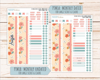 AUGUST 2026 Stickers for the Large Scout, Large Claire, and Large Luna Laurel Denise Planners "Groovy Summer" || PT