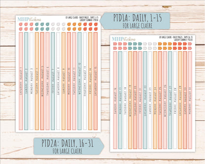 AUGUST 2026 Stickers for the Large Scout, Large Claire, and Large Luna Laurel Denise Planners "Groovy Summer" || PT