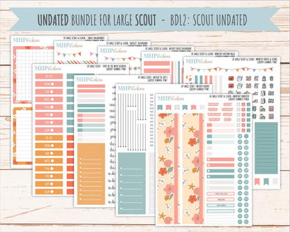 AUGUST 2026 Stickers for the Large Scout, Large Claire, and Large Luna Laurel Denise Planners "Groovy Summer" || PT