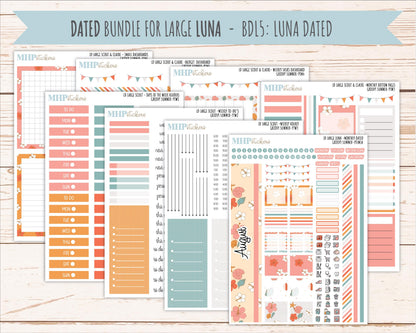 AUGUST 2026 Stickers for the Large Scout, Large Claire, and Large Luna Laurel Denise Planners "Groovy Summer" || PT