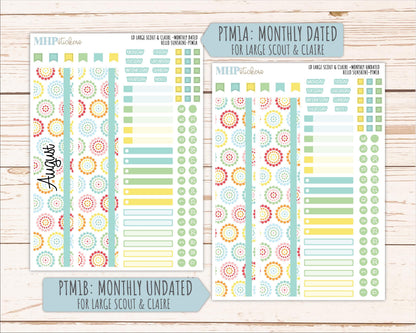AUGUST 2026 Stickers for the Large Scout, Large Claire, and Large Luna Laurel Denise Planners "Hello Sunshine" || PT