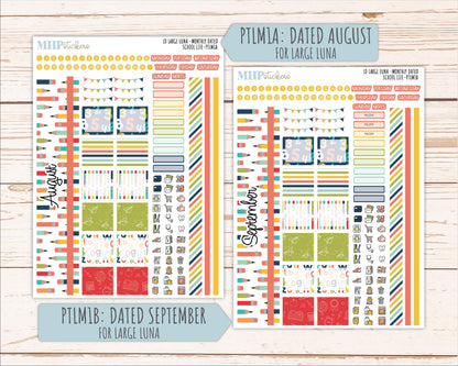 AUGUST and SEPTEMBER 2026 Stickers for the Large Scout, Large Claire, and Large Luna Laurel Denise Planners "School Life" || PT