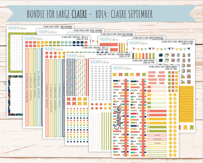 AUGUST and SEPTEMBER 2026 Stickers for the Large Scout, Large Claire, and Large Luna Laurel Denise Planners "School Life" || PT