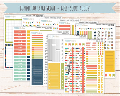 AUGUST and SEPTEMBER 2026 Stickers for the Large Scout, Large Claire, and Large Luna Laurel Denise Planners "School Life" || PT