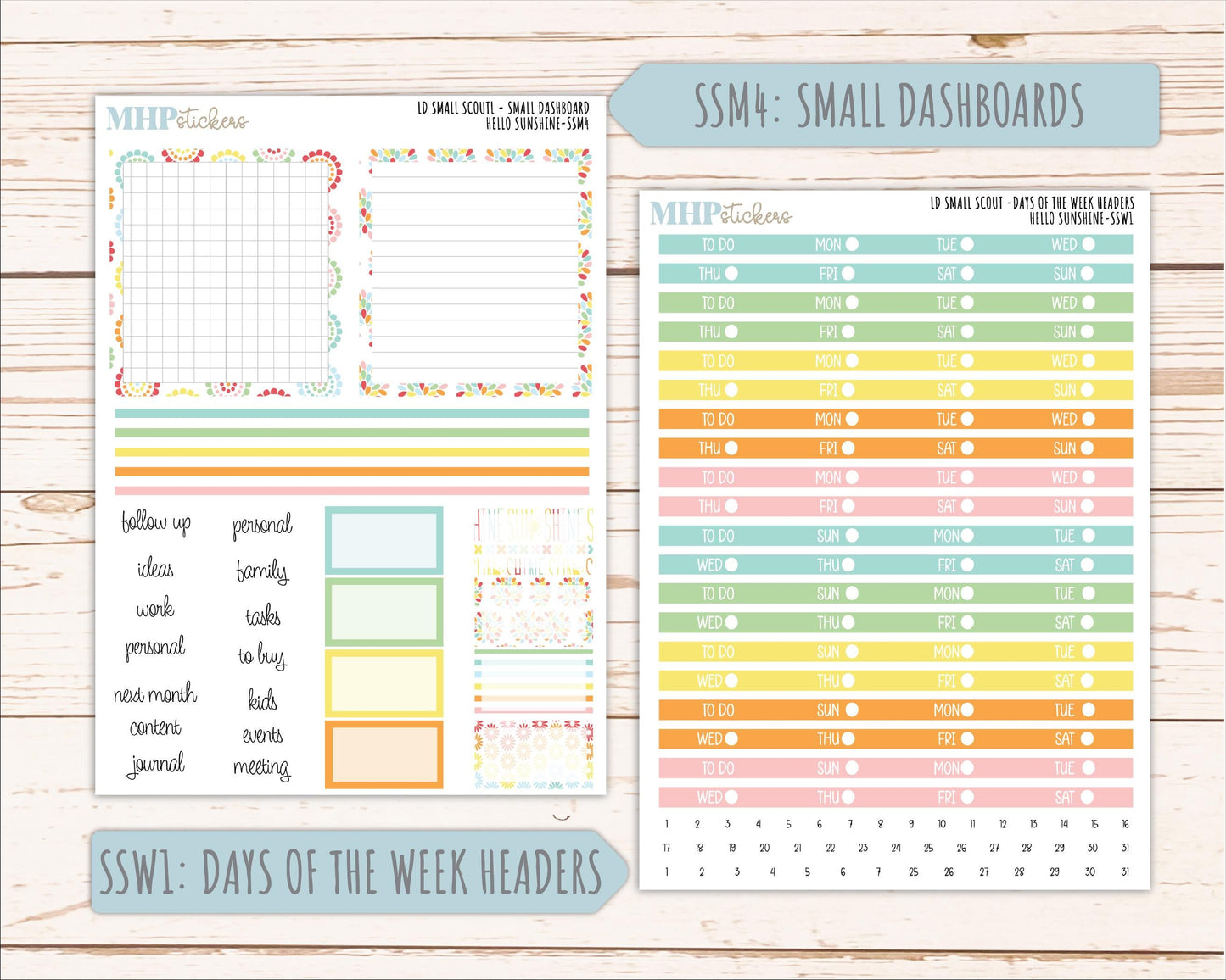 AUGUST 2026 Stickers for the Small Scout Planner. For Laurel Denise Planners. "Hello Sunshine" ||SS