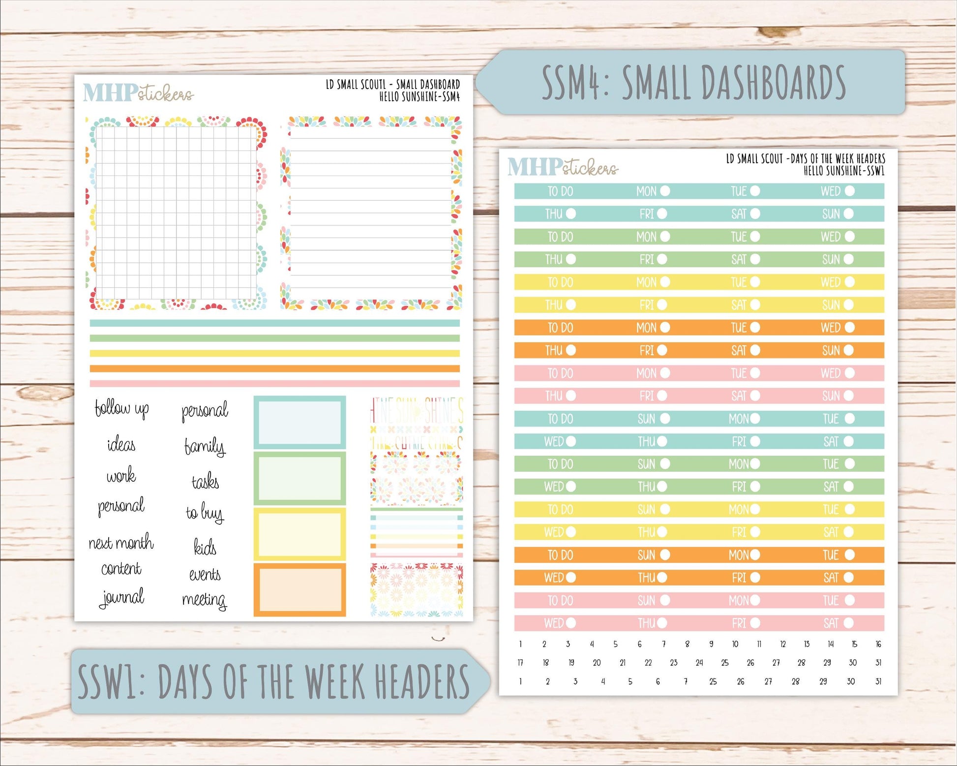 AUGUST 2026 Stickers for the Small Scout Planner. For Laurel Denise Planners. "Hello Sunshine" ||SS