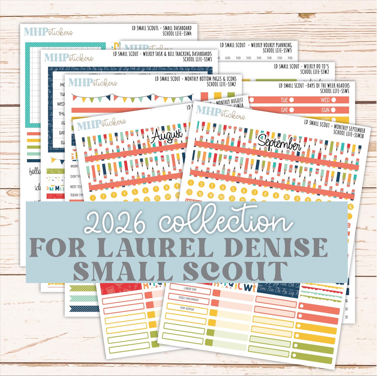 AUGUST & SEPTEMBER 2026 Stickers for the Small Scout Planner. For Laurel Denise Planners. "School Life" ||SS