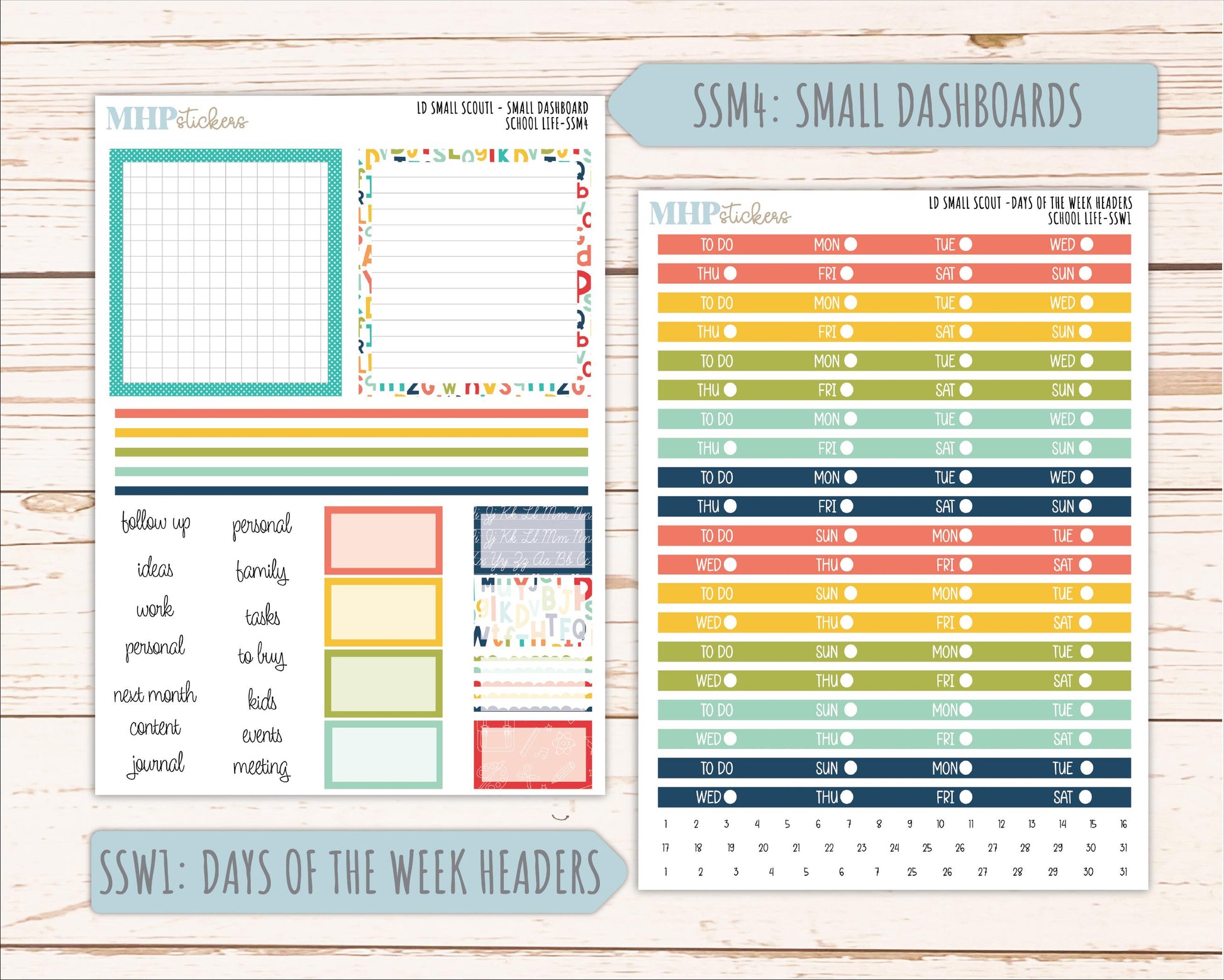 AUGUST & SEPTEMBER 2026 Stickers for the Small Scout Planner. For Laurel Denise Planners. "School Life" ||SS