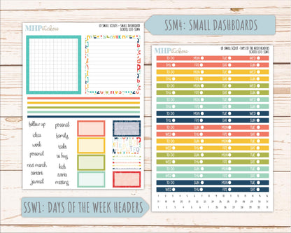 AUGUST & SEPTEMBER 2026 Stickers for the Small Scout Planner. For Laurel Denise Planners. "School Life" ||SS