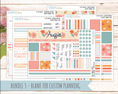 AUGUST Stickers for The Valerie Laurel Denise Planner "Groovy Summer" || TC