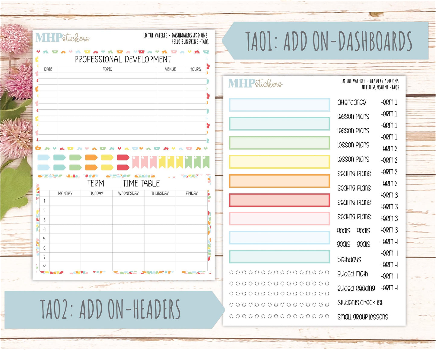 AUGUST Stickers for The Valerie Laurel Denise Planner "Hello Sunshine" || TC