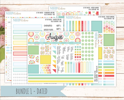 AUGUST Stickers for The Valerie Laurel Denise Planner "Hello Sunshine" || TC