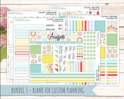 AUGUST Stickers for The Valerie Laurel Denise Planner "Hello Sunshine" || TC