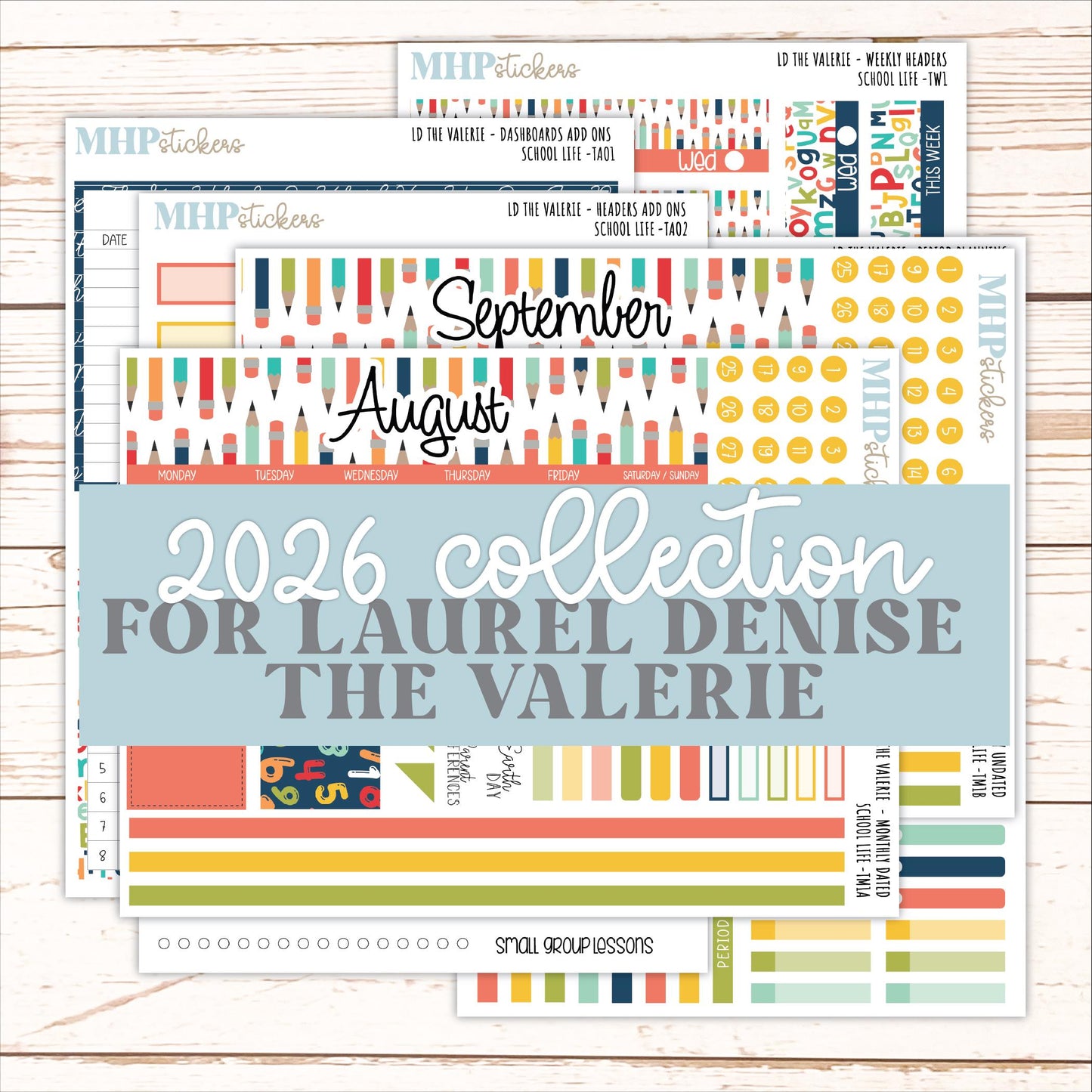 AUGUST & SEPTEMBER 2026 Stickers for The Valerie Laurel Denise Planner "School Life" || TC