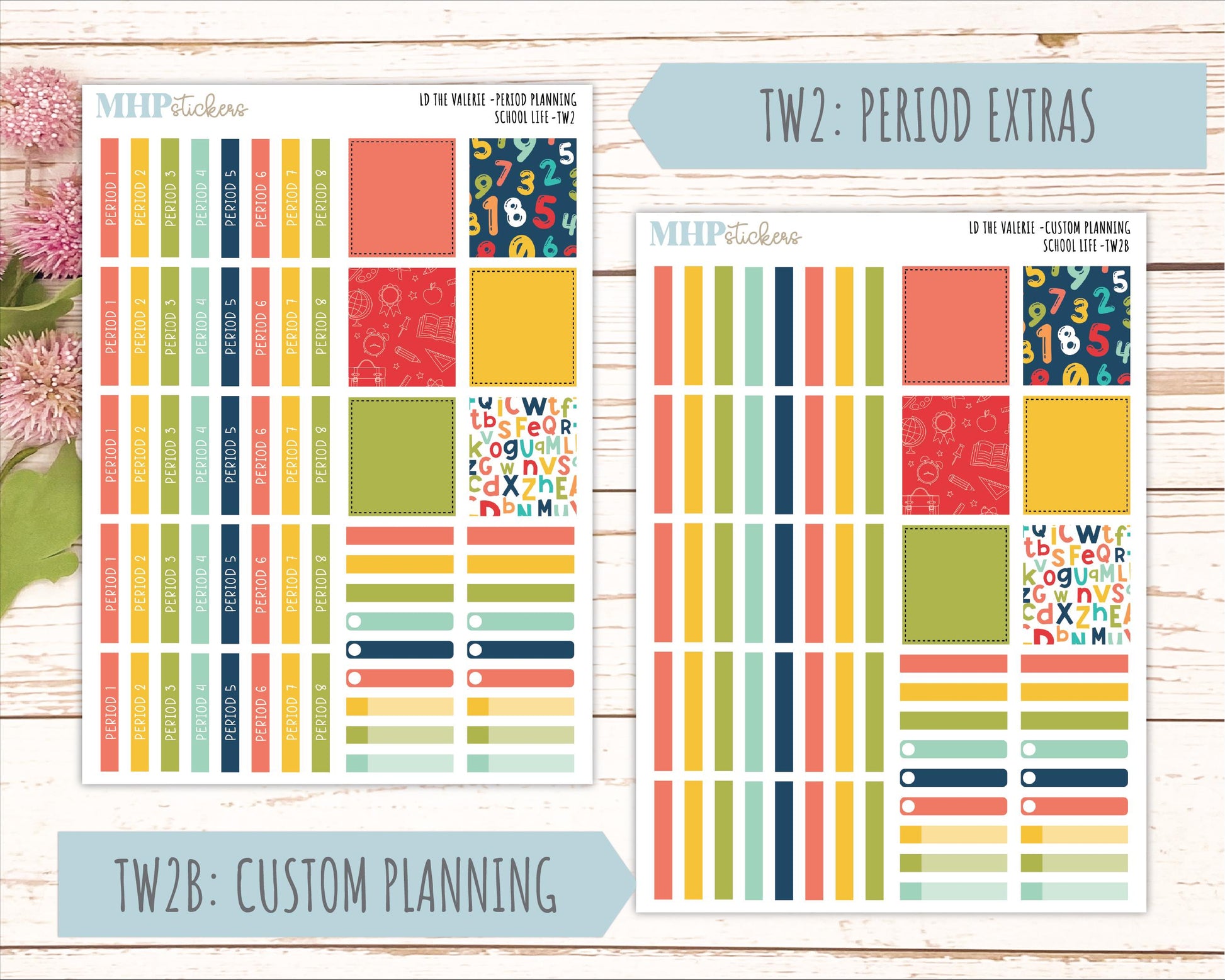 AUGUST & SEPTEMBER 2026 Stickers for The Valerie Laurel Denise Planner "School Life" || TC