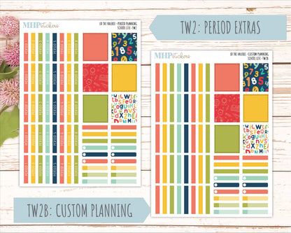 AUGUST & SEPTEMBER 2026 Stickers for The Valerie Laurel Denise Planner "School Life" || TC