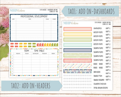 AUGUST & SEPTEMBER 2026 Stickers for The Valerie Laurel Denise Planner "School Life" || TC