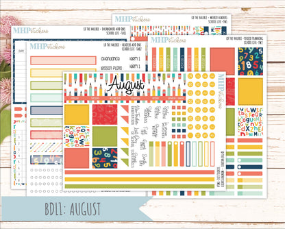 AUGUST & SEPTEMBER 2026 Stickers for The Valerie Laurel Denise Planner "School Life" || TC