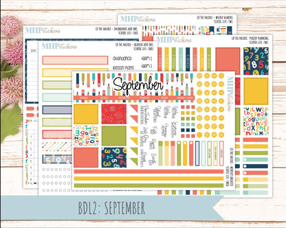AUGUST & SEPTEMBER 2026 Stickers for The Valerie Laurel Denise Planner "School Life" || TC