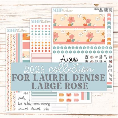 AUGUST 2026 Stickers for the Large Rose Laurel Denise Planner. "Groovy Summer" || PP