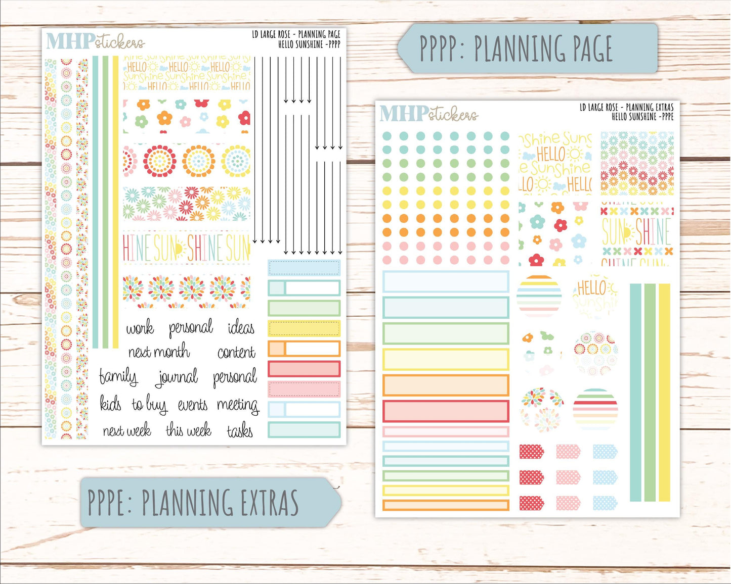 AUGUST 2026 Stickers for the Large Rose Laurel Denise Planner. "Hello Sunshine" || PP