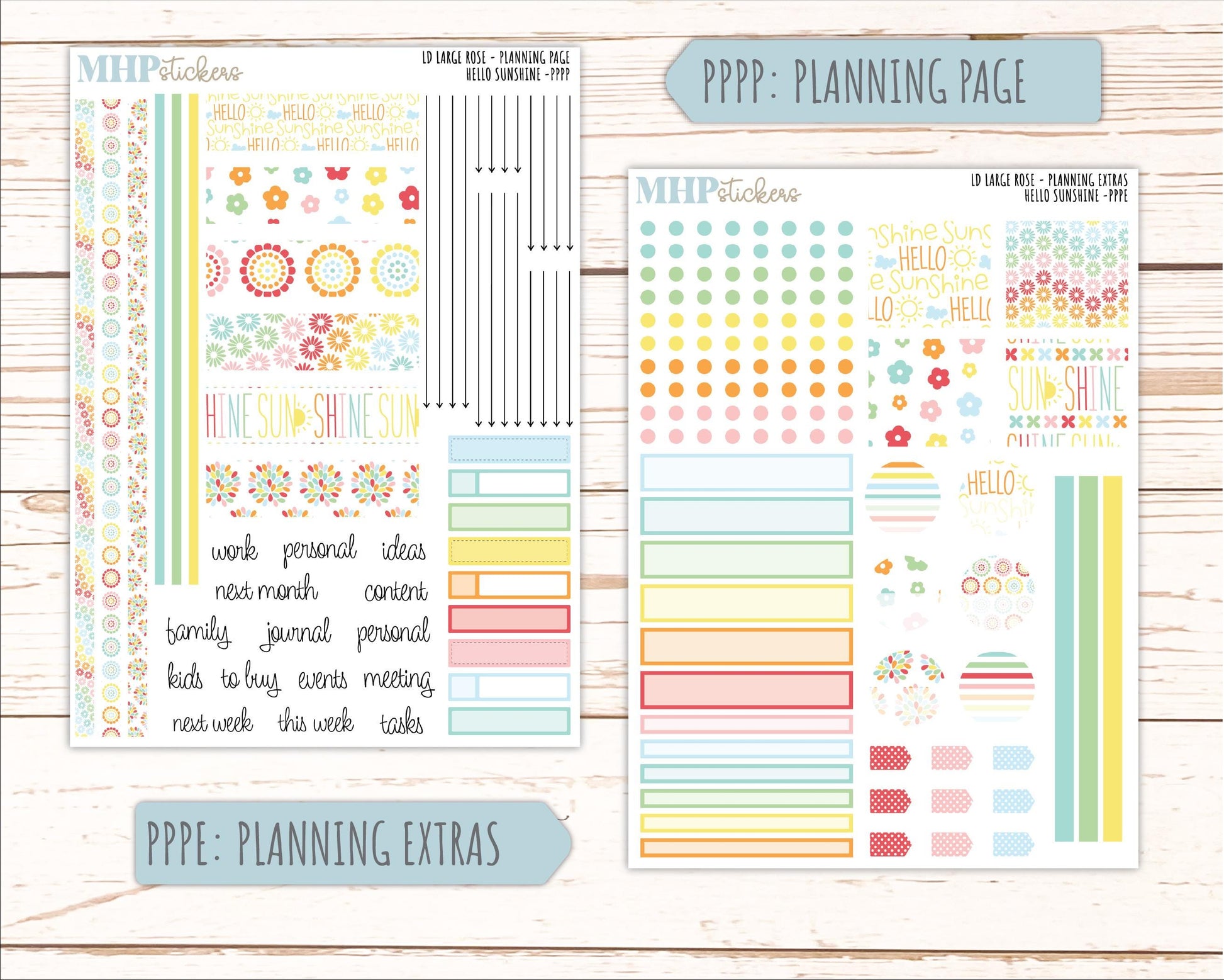 AUGUST 2026 Stickers for the Large Rose Laurel Denise Planner. "Hello Sunshine" || PP