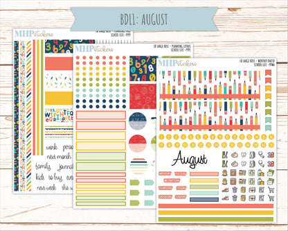 AUGUST & SEPTEMBER 2026 Stickers for the Large Rose Laurel Denise Planner. "School Life" || PP