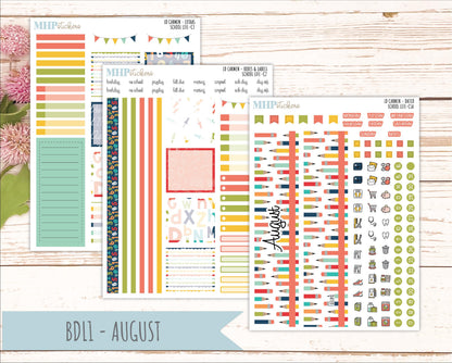 AUGUST & SEPTEMBER 2026 Stickers for The Carmen Laurel Denise Planner "School Life" || C
