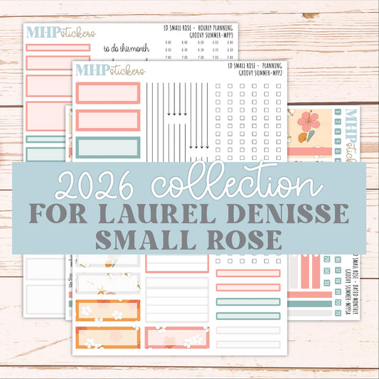 AUGUST 2026 Stickers for The Small Rose Laurel Denise Planner. "Groovy Summer" || MPP