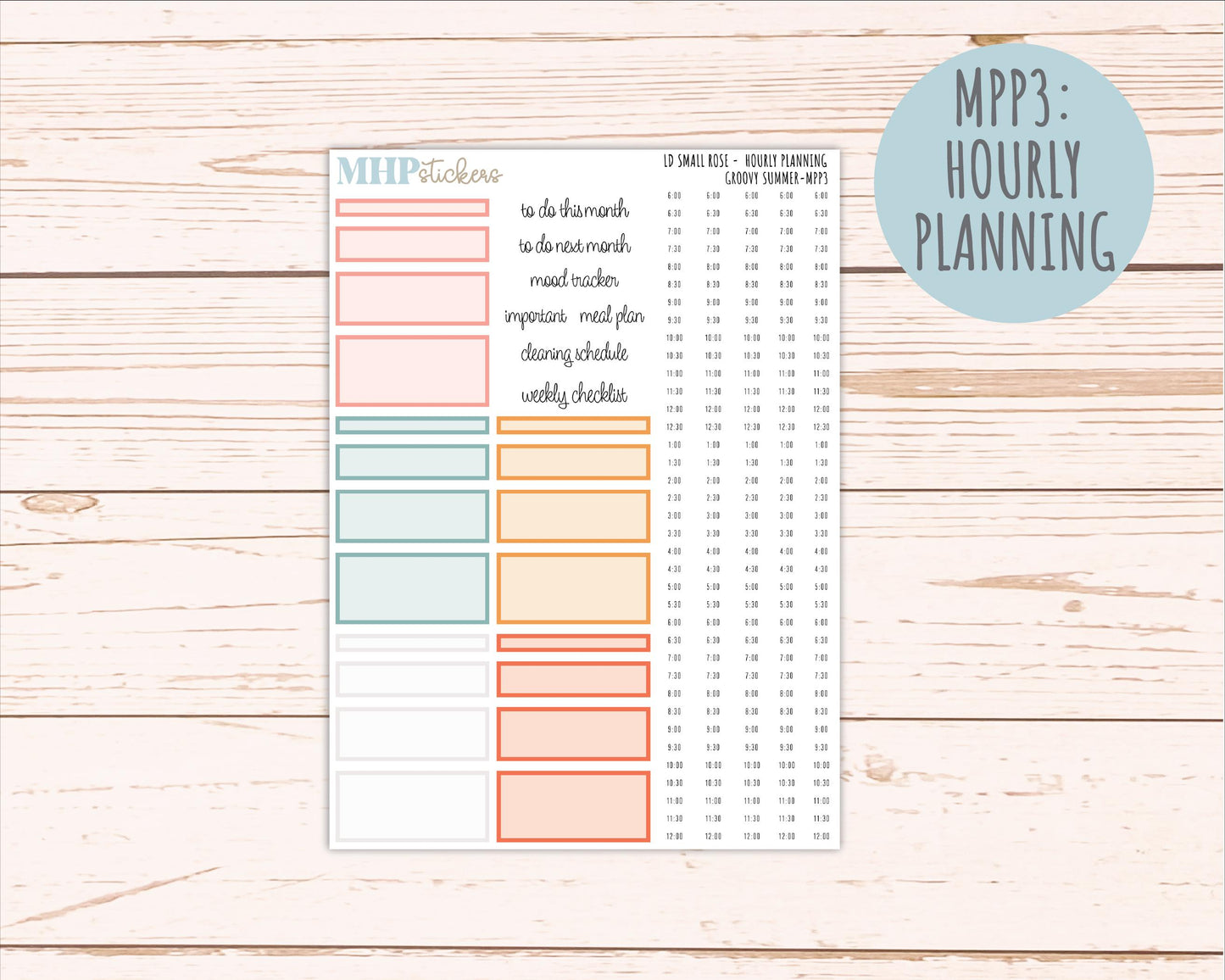 AUGUST 2026 Stickers for The Small Rose Laurel Denise Planner. "Groovy Summer" || MPP