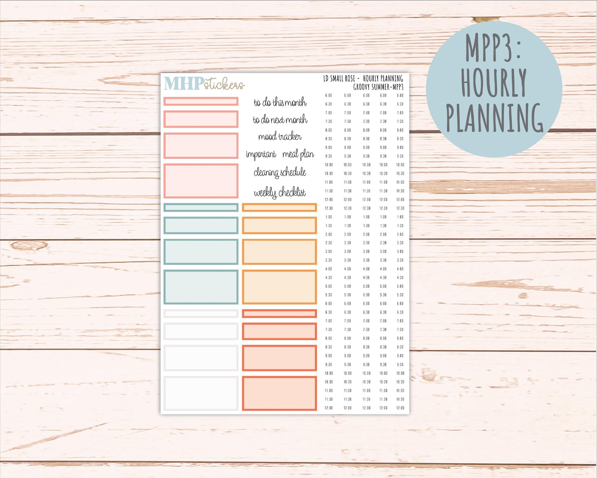AUGUST 2026 Stickers for The Small Rose Laurel Denise Planner. "Groovy Summer" || MPP